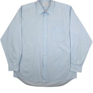 Vintage Dior embroidered logo Light Blue striped Men's Shirt single pocket M